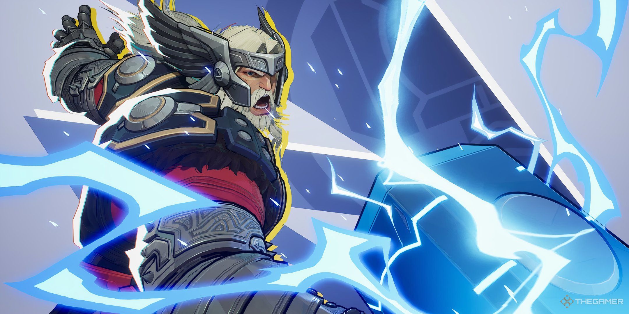 Thor slamming the ground with his hammer during his MVP animation in Marvel Rivals.