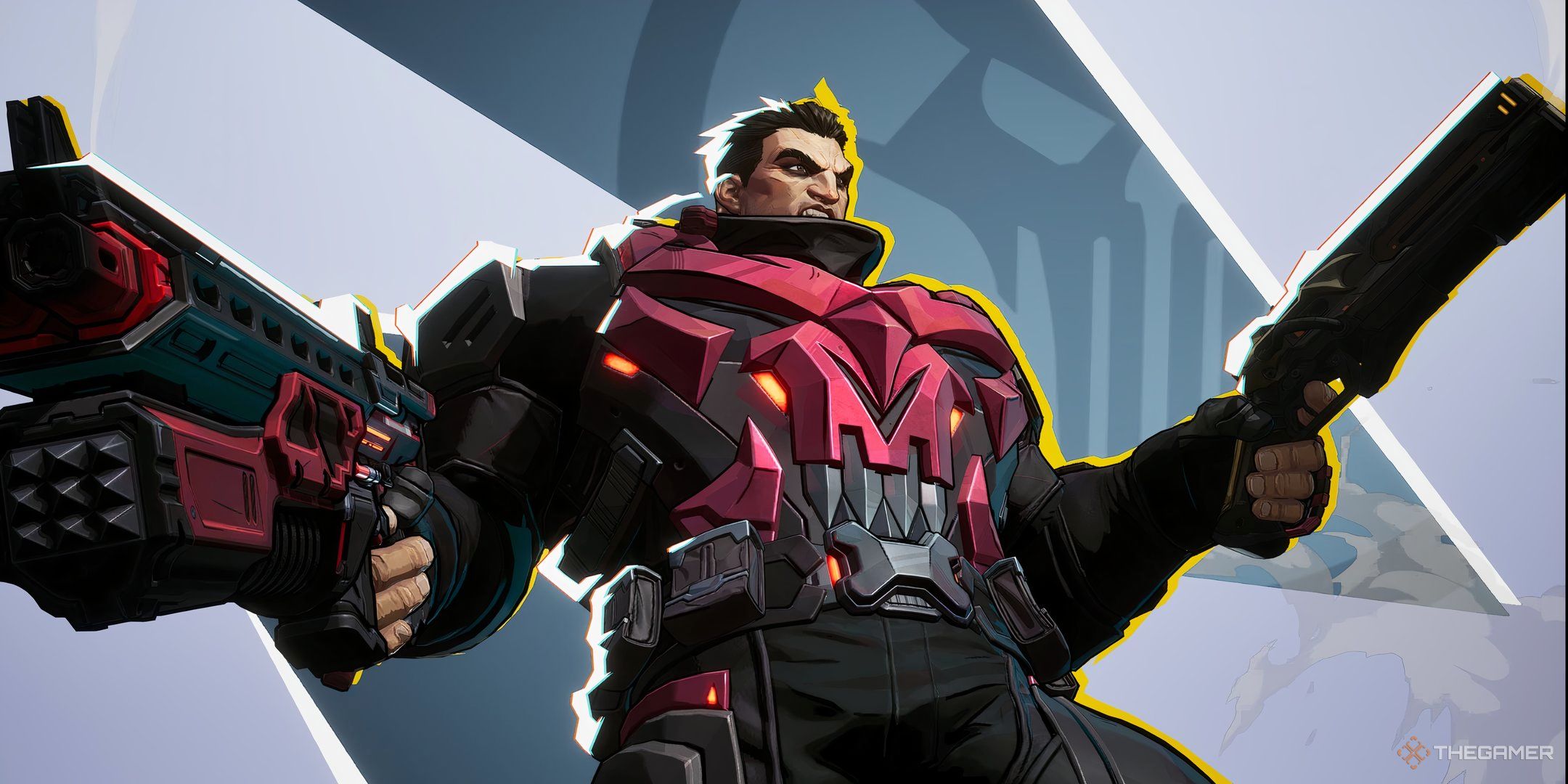 The Punisher holding two guns during his MVP animation in Marvel Rivals.