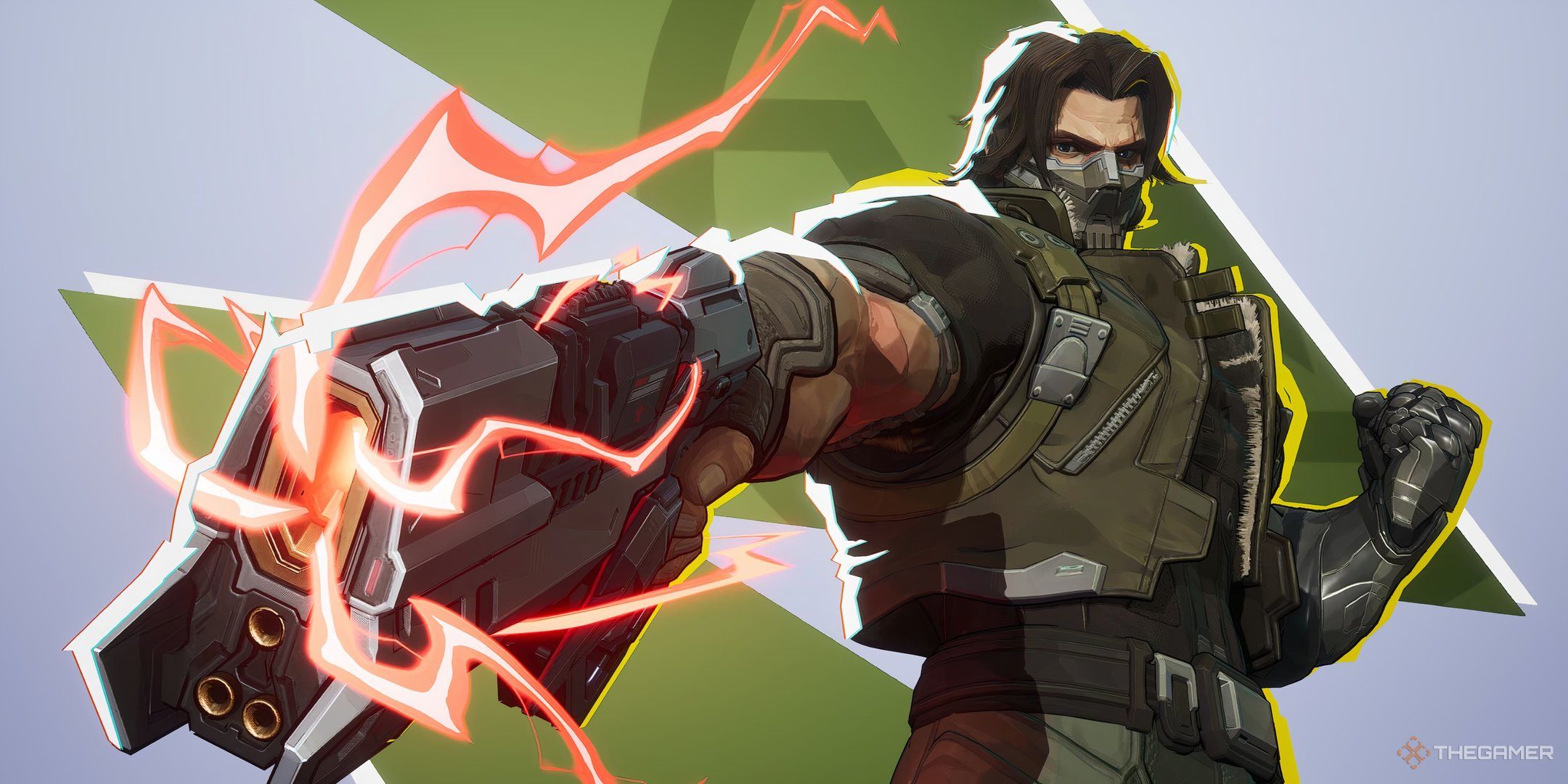 The Winter Soldier pointing his gun at the camera during his MVP animation in Marvel Rivals.