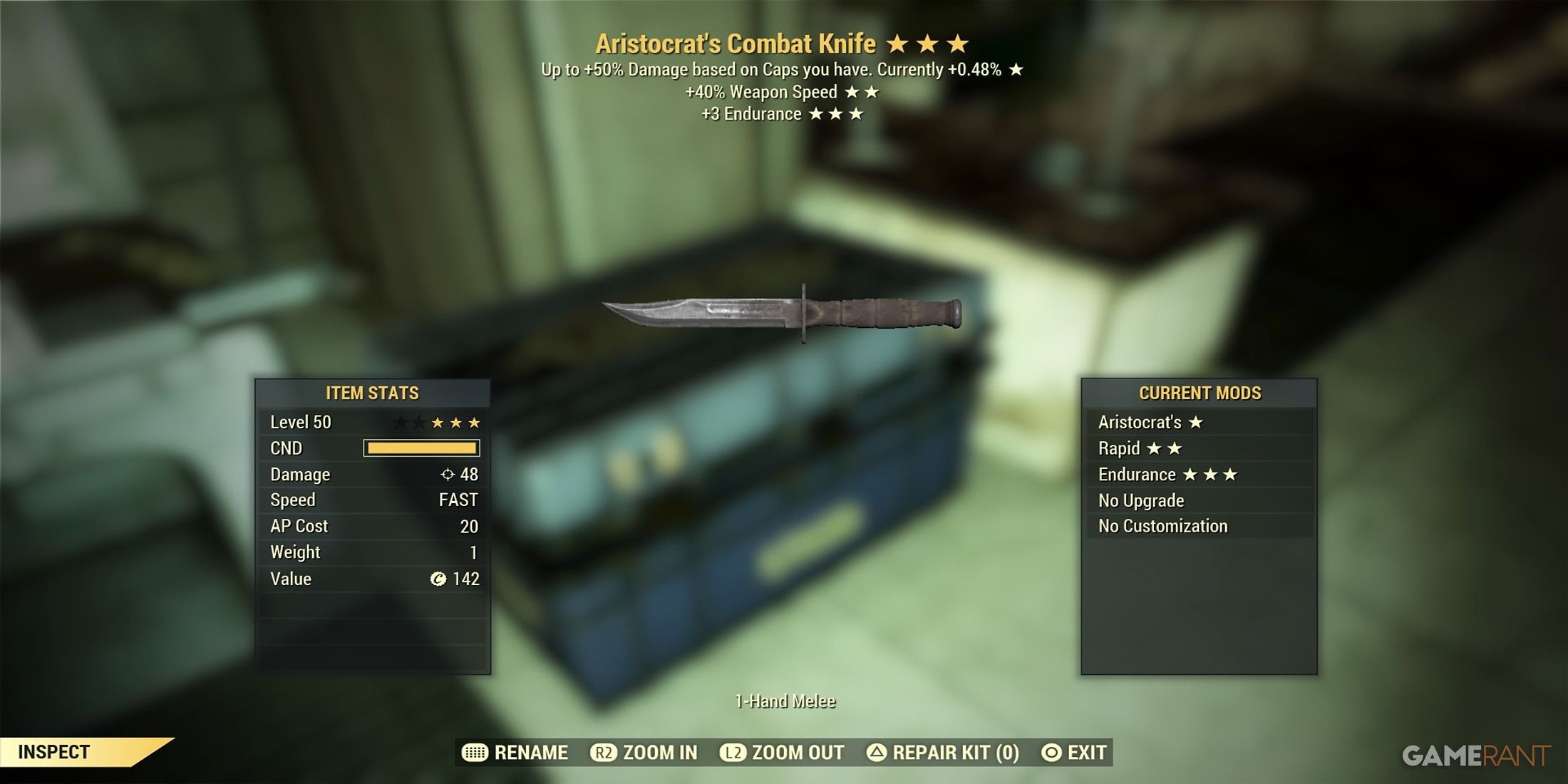 Aristocrat Knife In Fallout 76