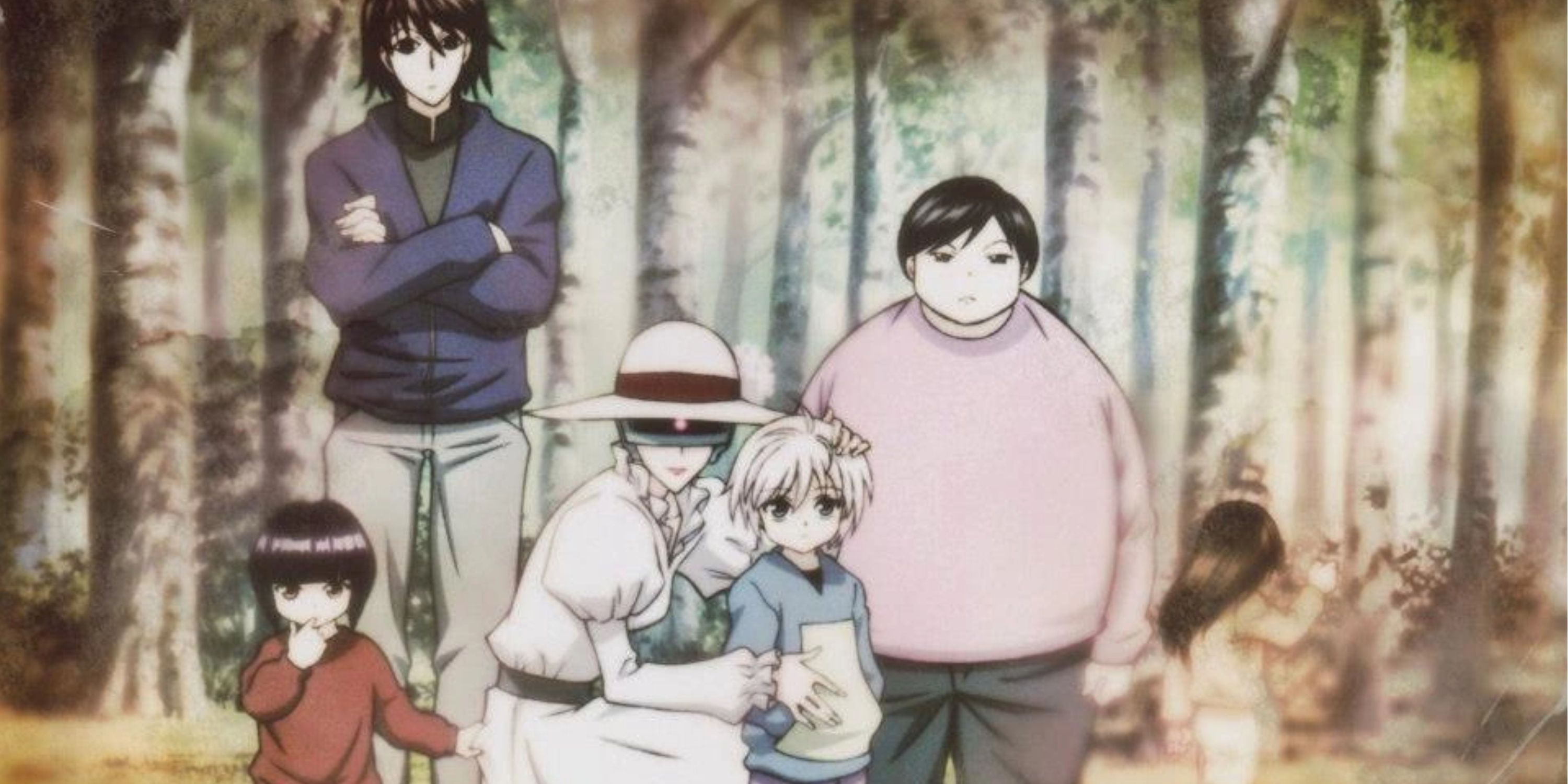 A picture of Kikyo Zoldyck with her five children.