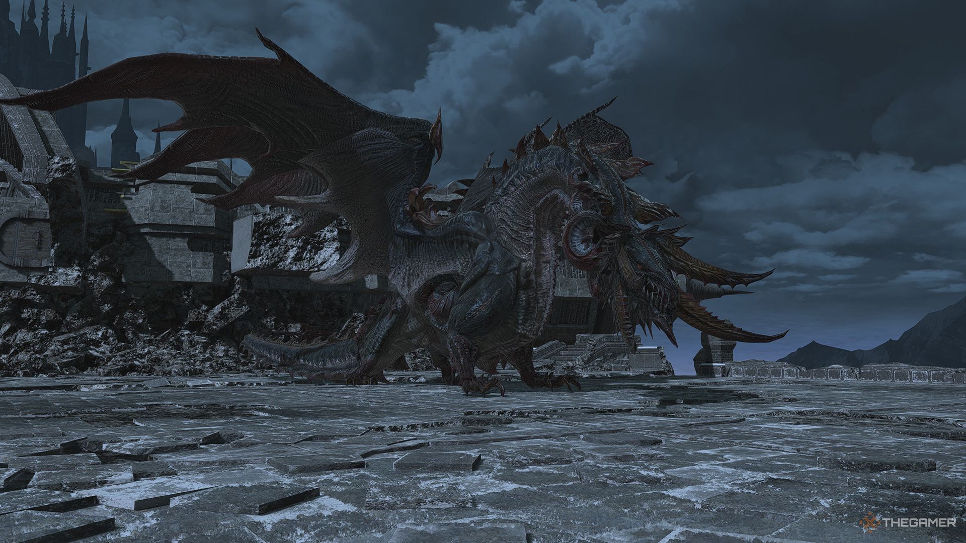 Nidhogg prepared for battle at the Steps of Faith in Final Fantasy 14.