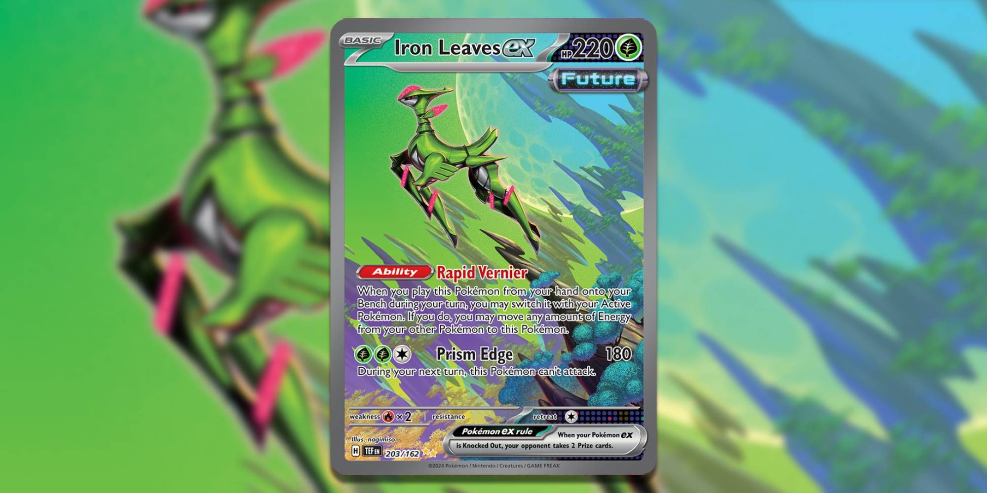 Iron Leaves ex by nagimiso in the Pokemon TCG.