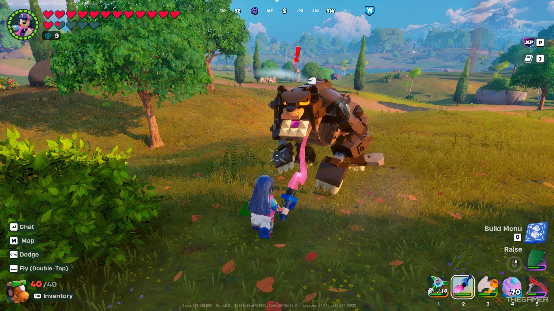 Fighting A Bear In Lego Fortnite Odyssey.