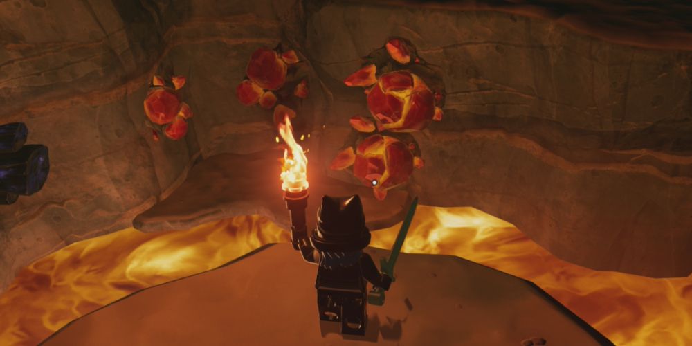 Lego Fortnite Odyssey: Brightcore in the caves.