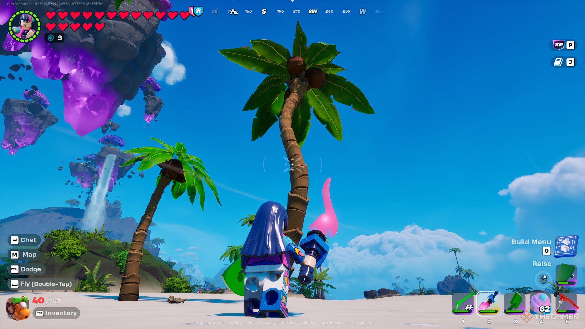 Finding A Coconut Tree On Lost Isle Beach In Lego Fortnite Odyssey.