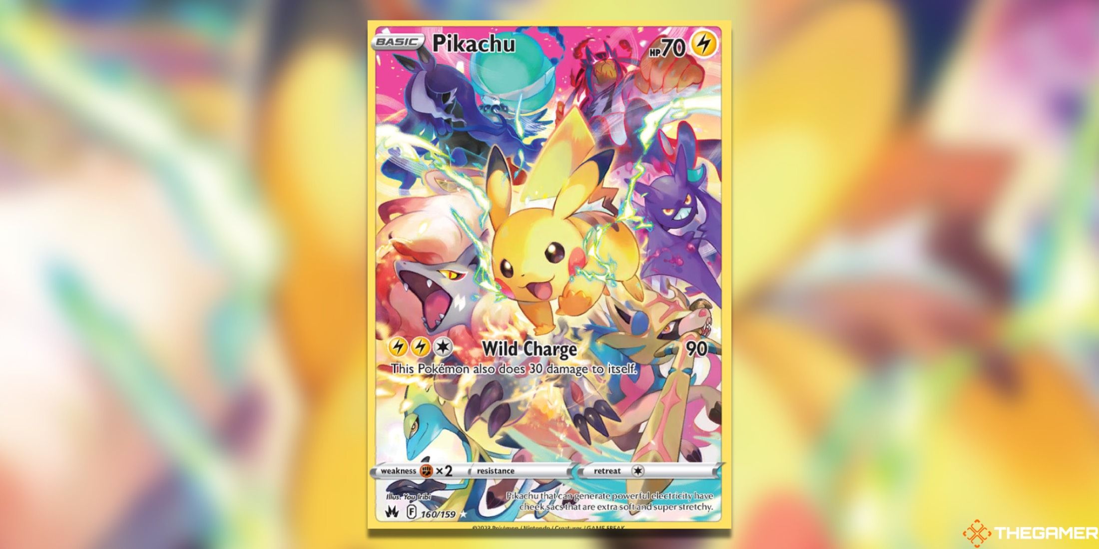 The Crown Zenith Pikachu Secret Rare from the Pokemon TCG.