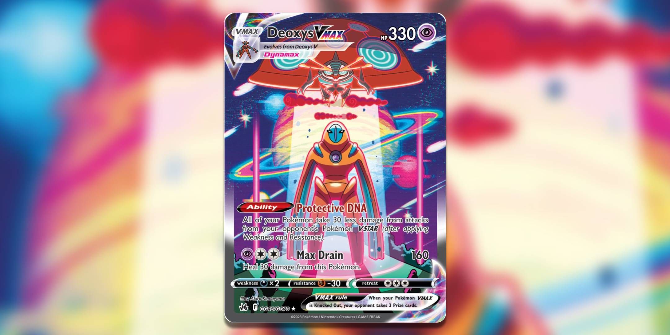 Deoxys VMAX by Akira Komayama in the Pokemon TCG.