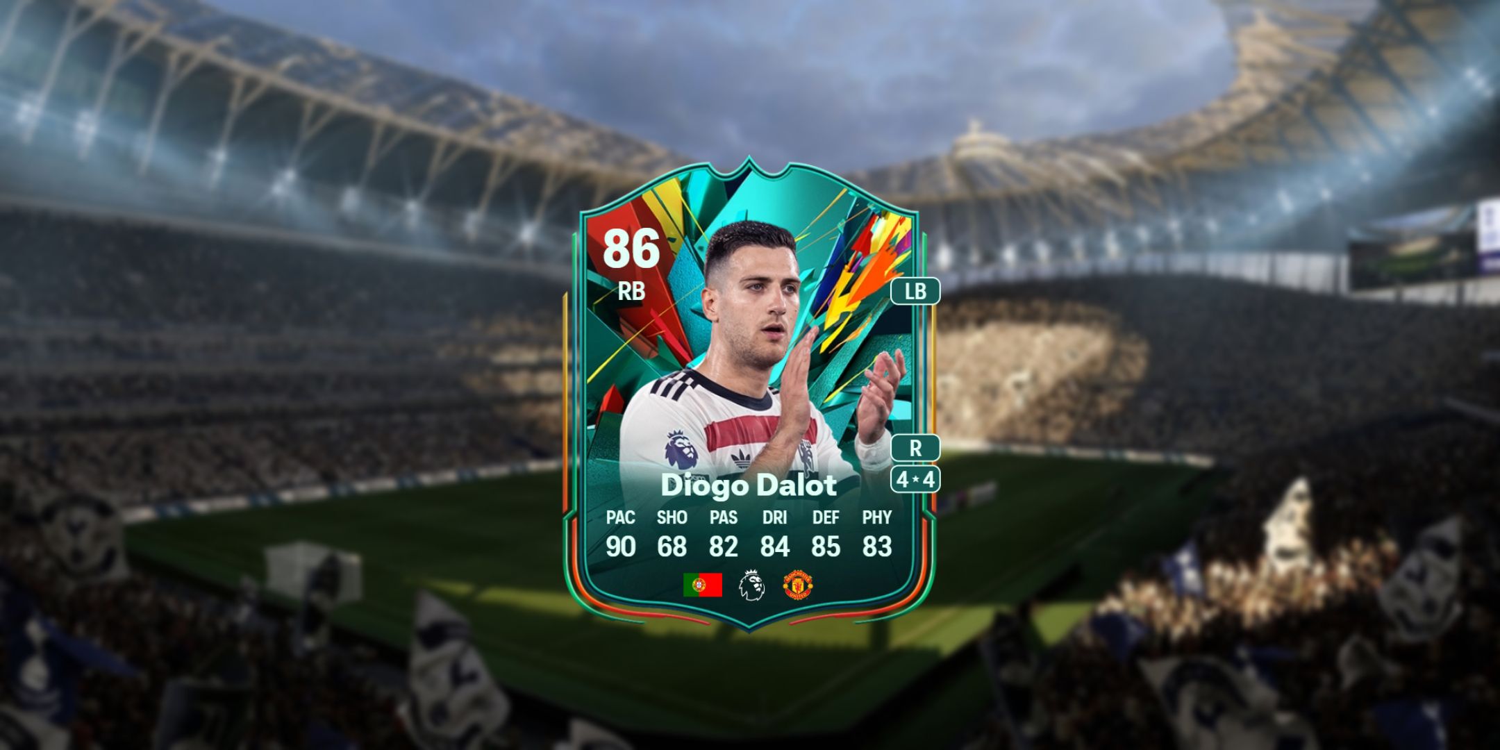 Diogo Dalot's card in EA Sports FC 25.