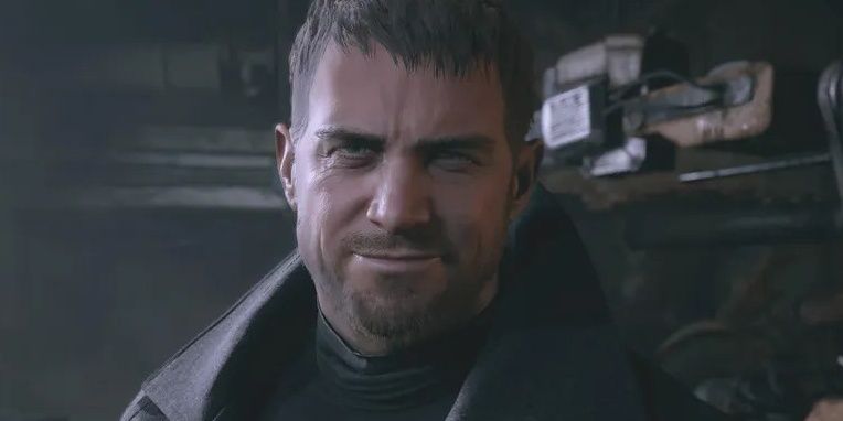 Chris Redfield smiling at the camera in Resident Evil Village.