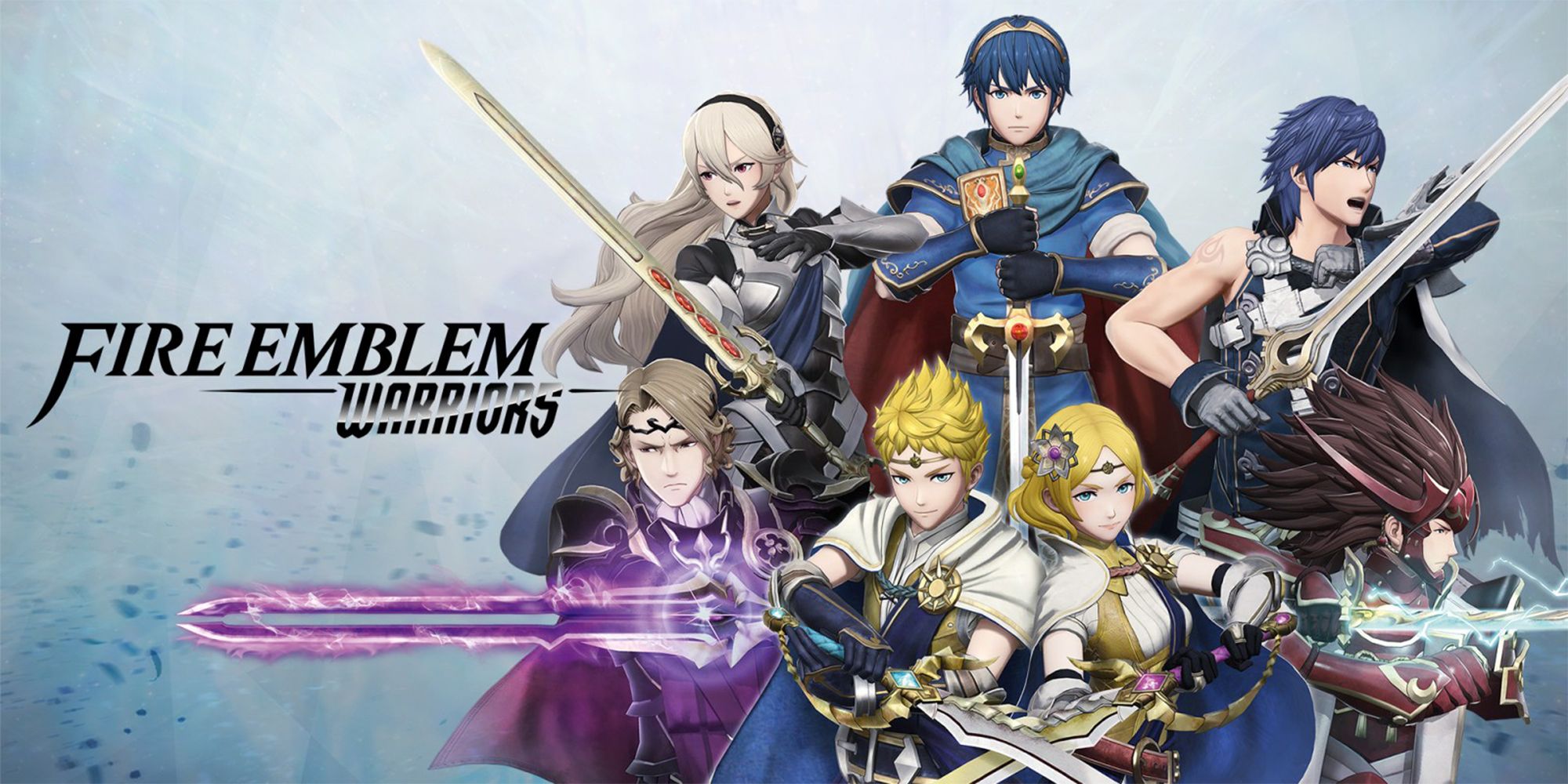 Fire emblem warriors main cast, including Lianna and Rowan, Marth, Chrom, Corrin, Ryoma, and Xander.