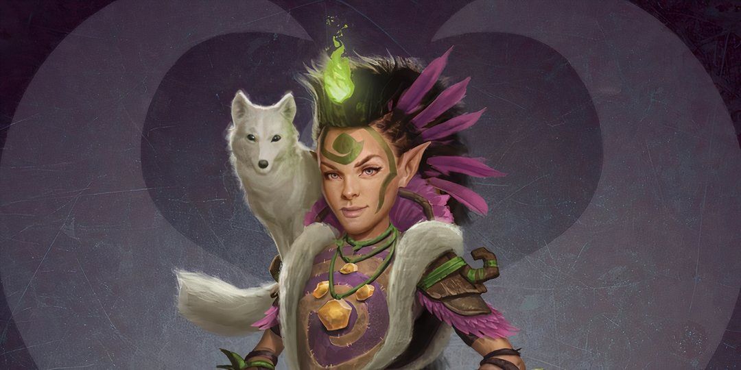 Druid standing with fox in Pantheon: Rise of the Fallen.