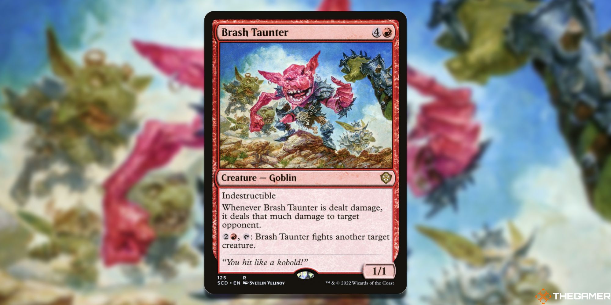 The Brash Taunter card, from Starter Commander Decks.