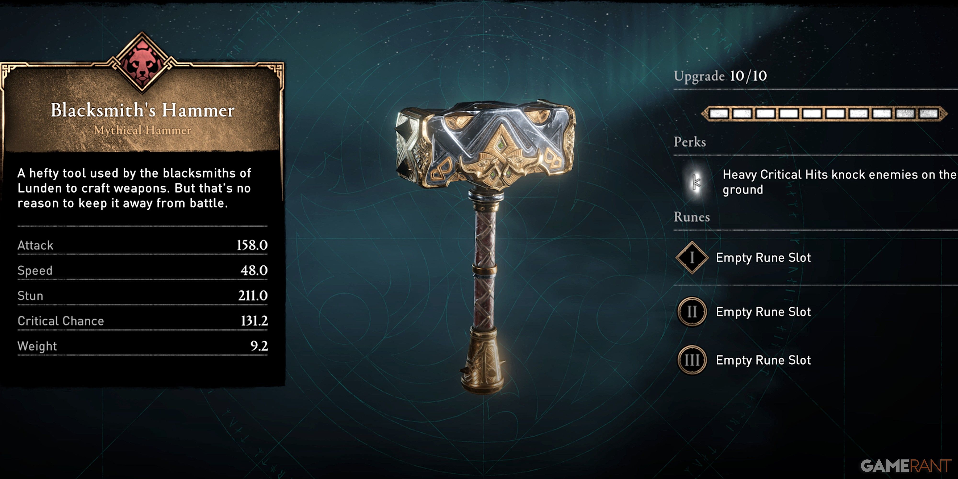 Assassin's Creed Valhalla Blacksmith's Hammer