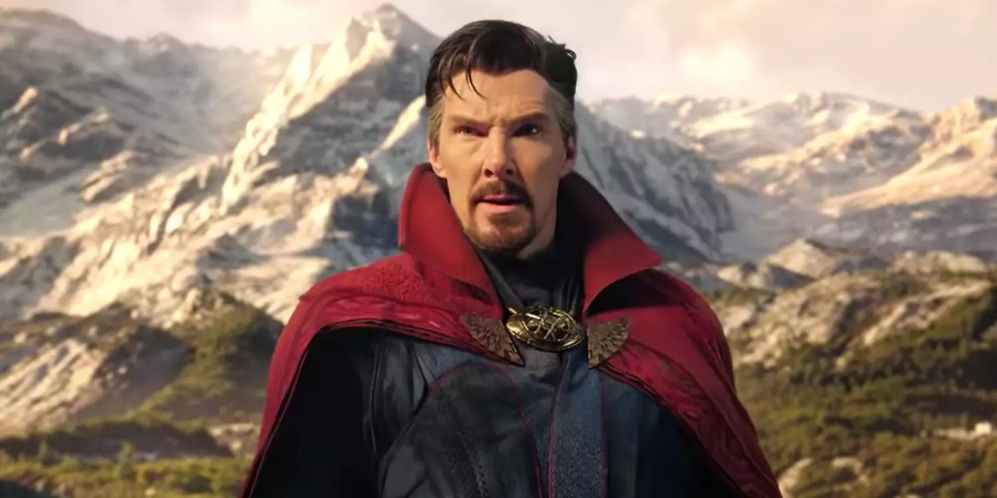 Benedict Cumberbatch Doctor Strange 2 with mountain background