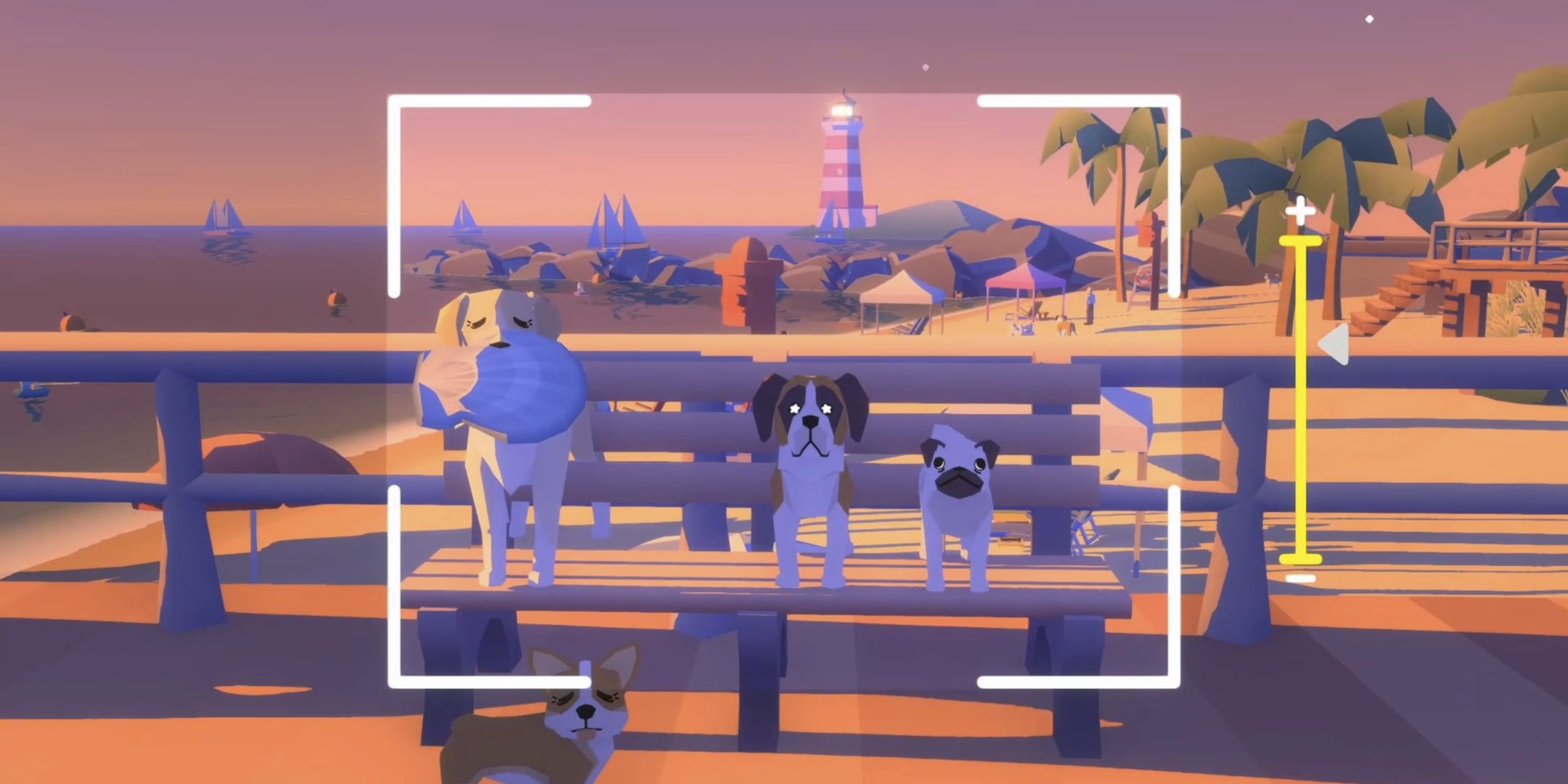 Taking a picture of dogs on the boardwalk in Pupperazzi.