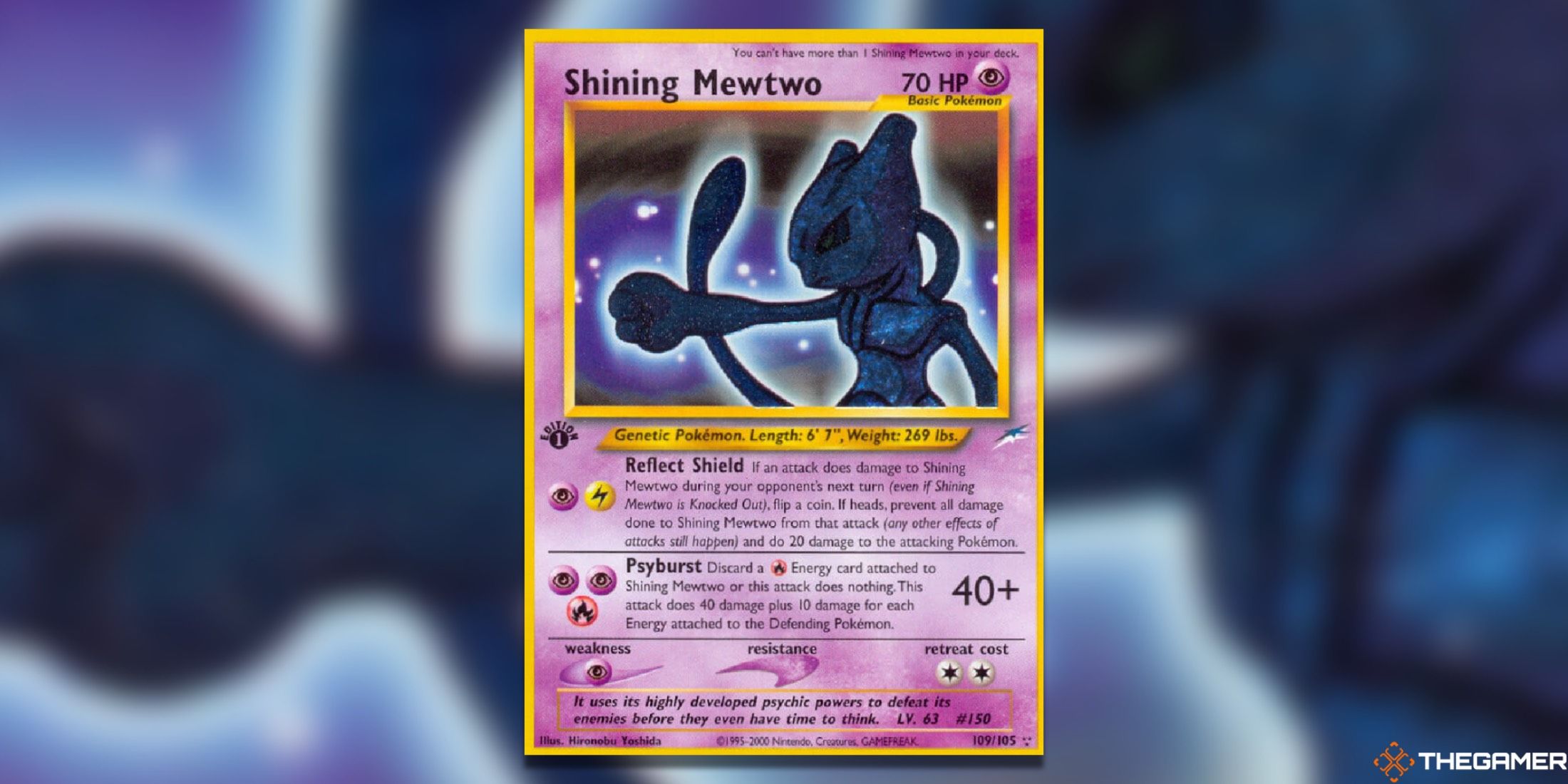 The Neo Destiny Shining Mewtwo from the Pokemon TCG.