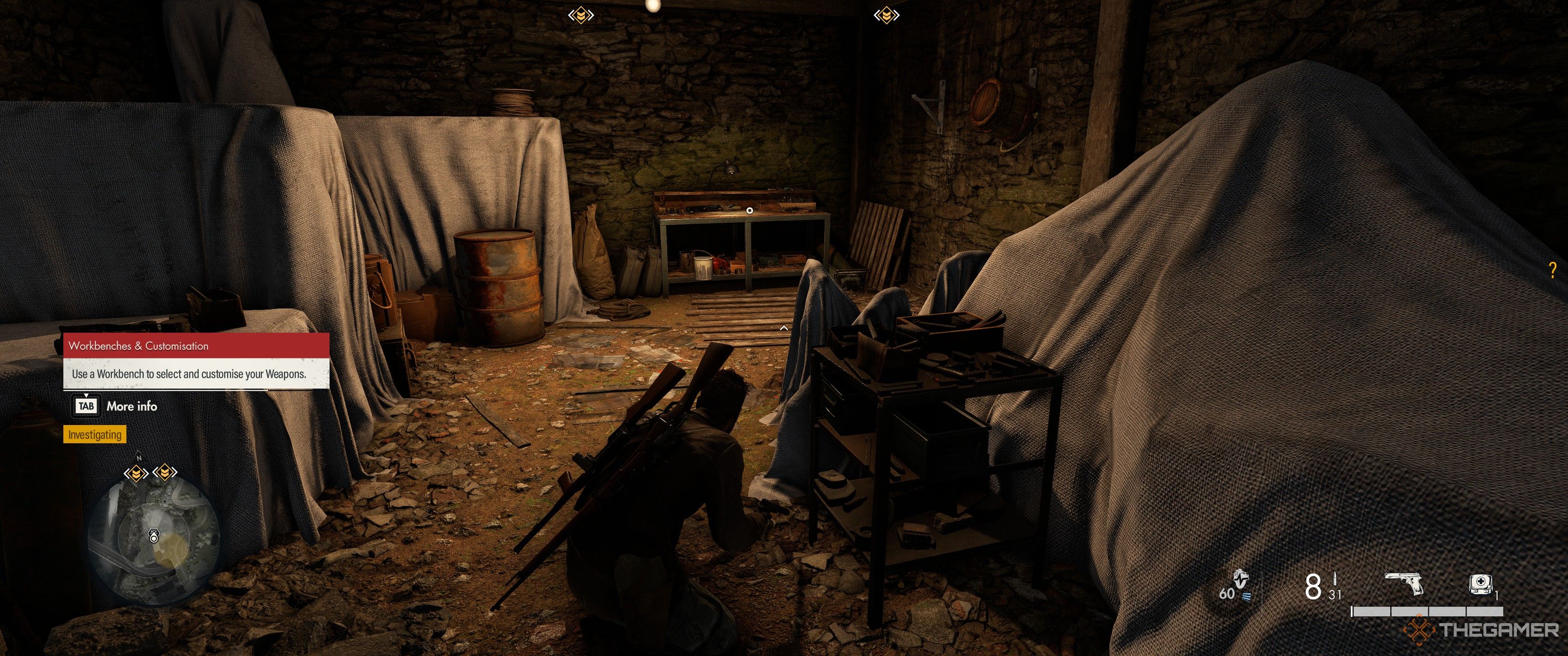 The first workbench in Sniper Elite: Resistance.