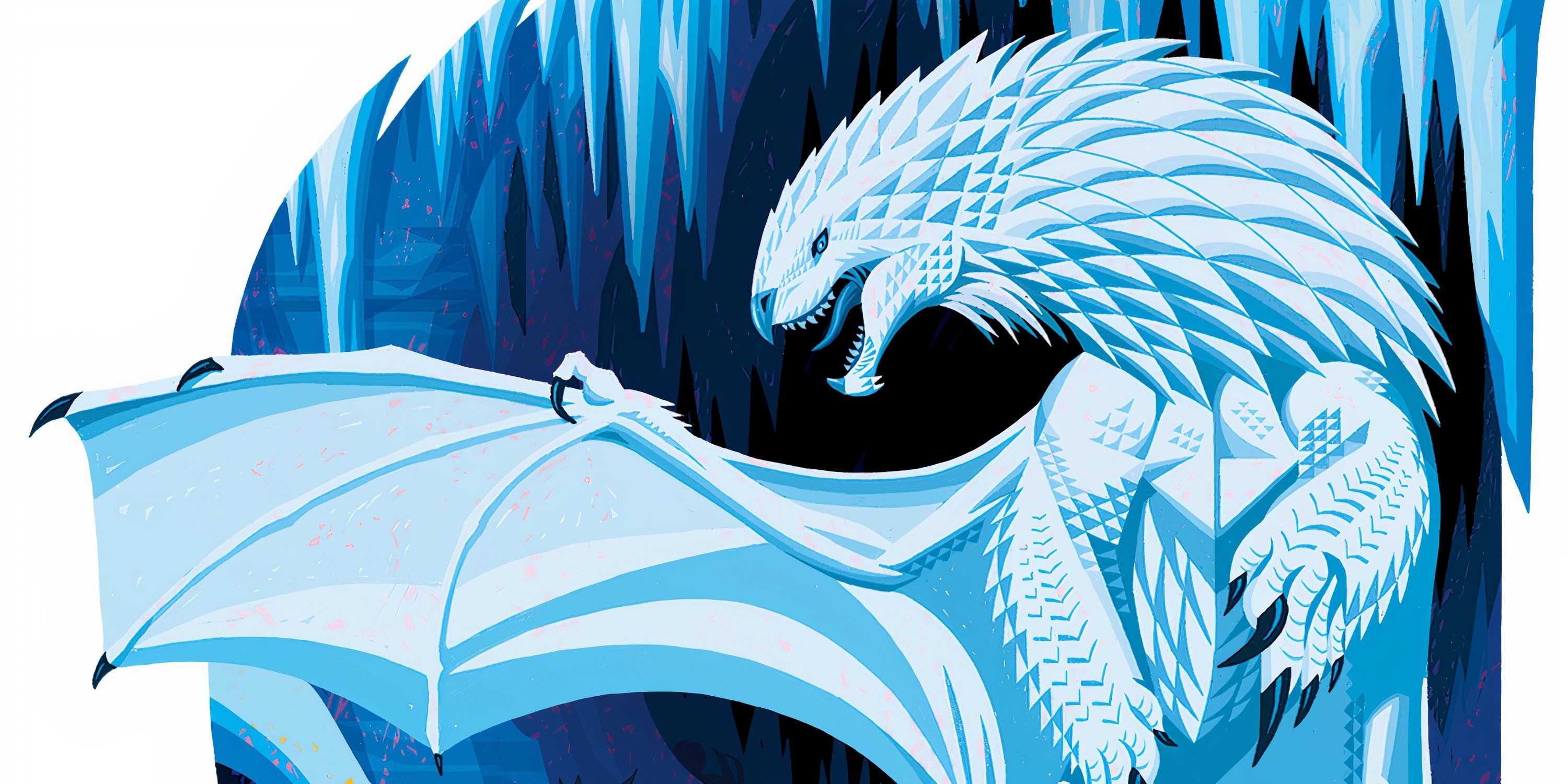 Dragon Delves White Dragon in its lair in DND