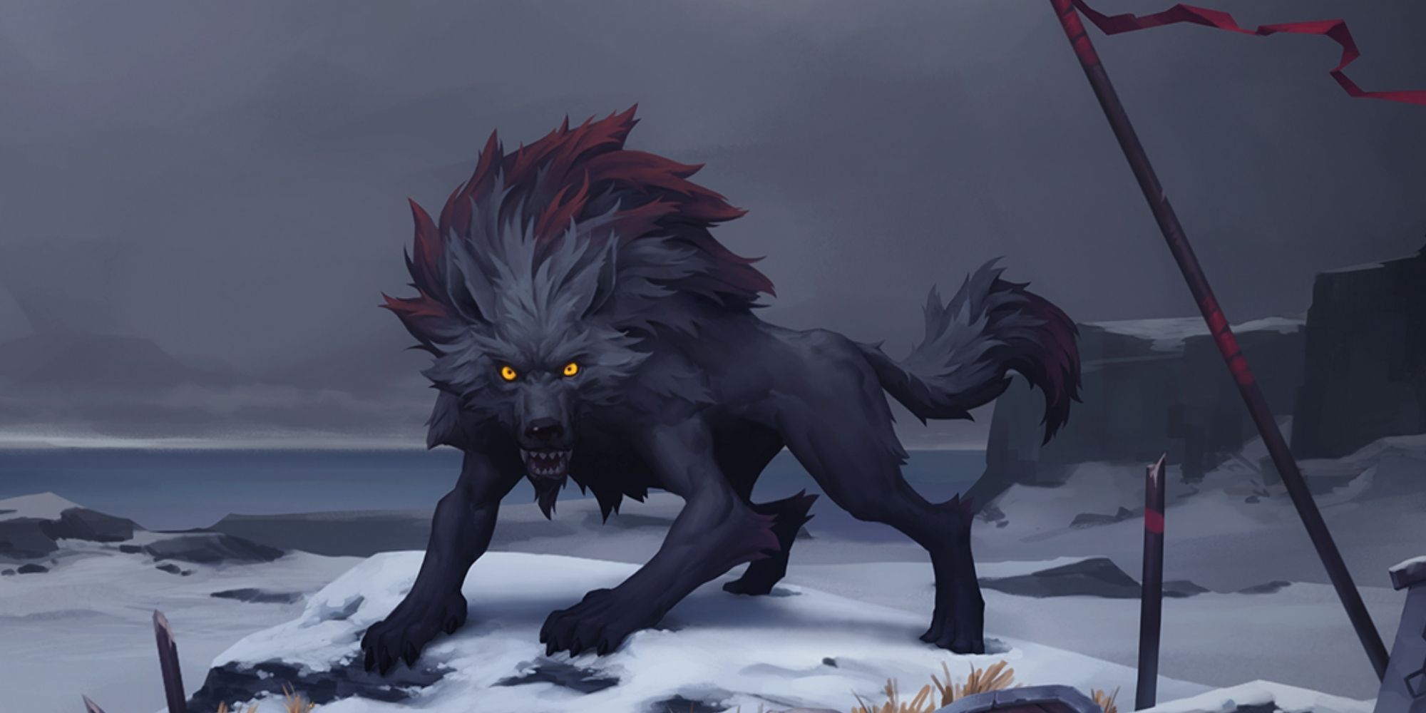 In-game artwork of Fenrir, Clan of the Wolf from Northgard.