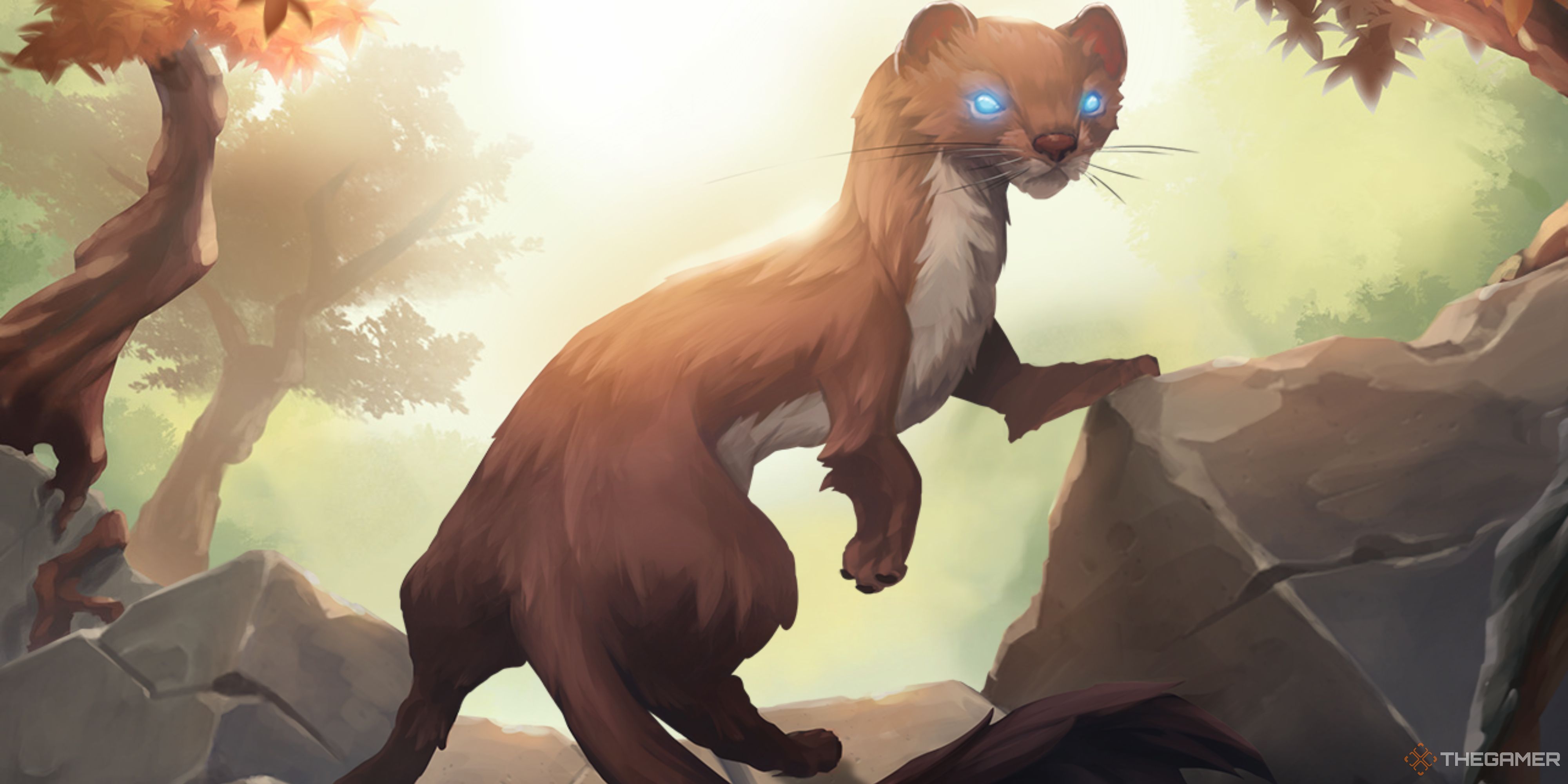 Northgard's Clan of the Lion splash art shows a lion with glowing eyes on a mountain top.