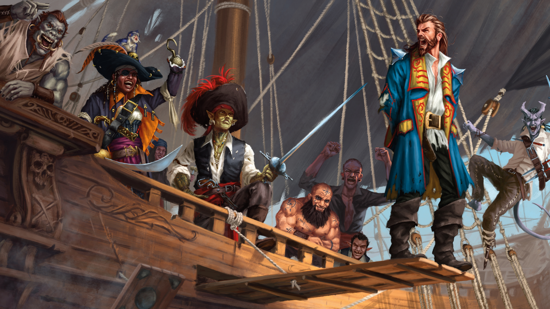 Monster Manual art showing pirates pushing one off the plank