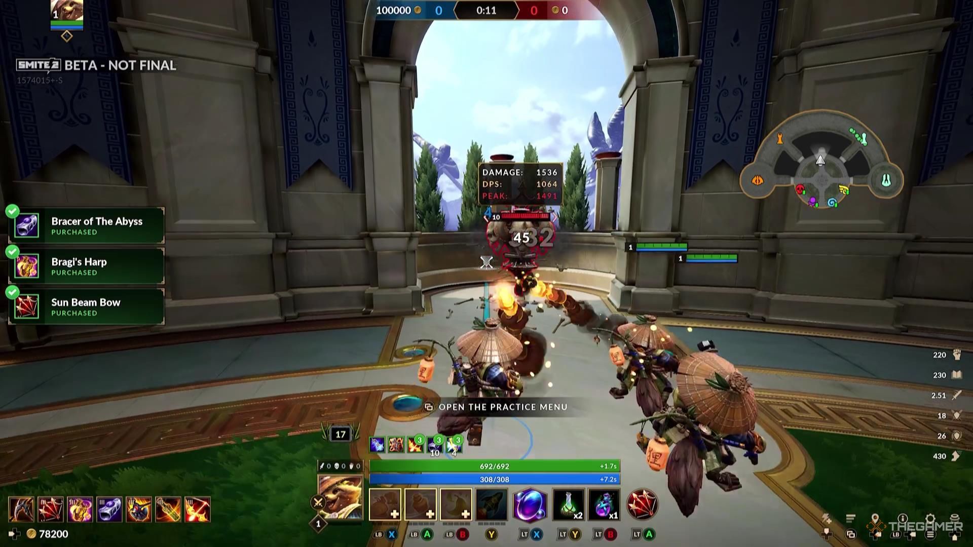 Danzaburou and his clones attack an enemy in Smite 2.