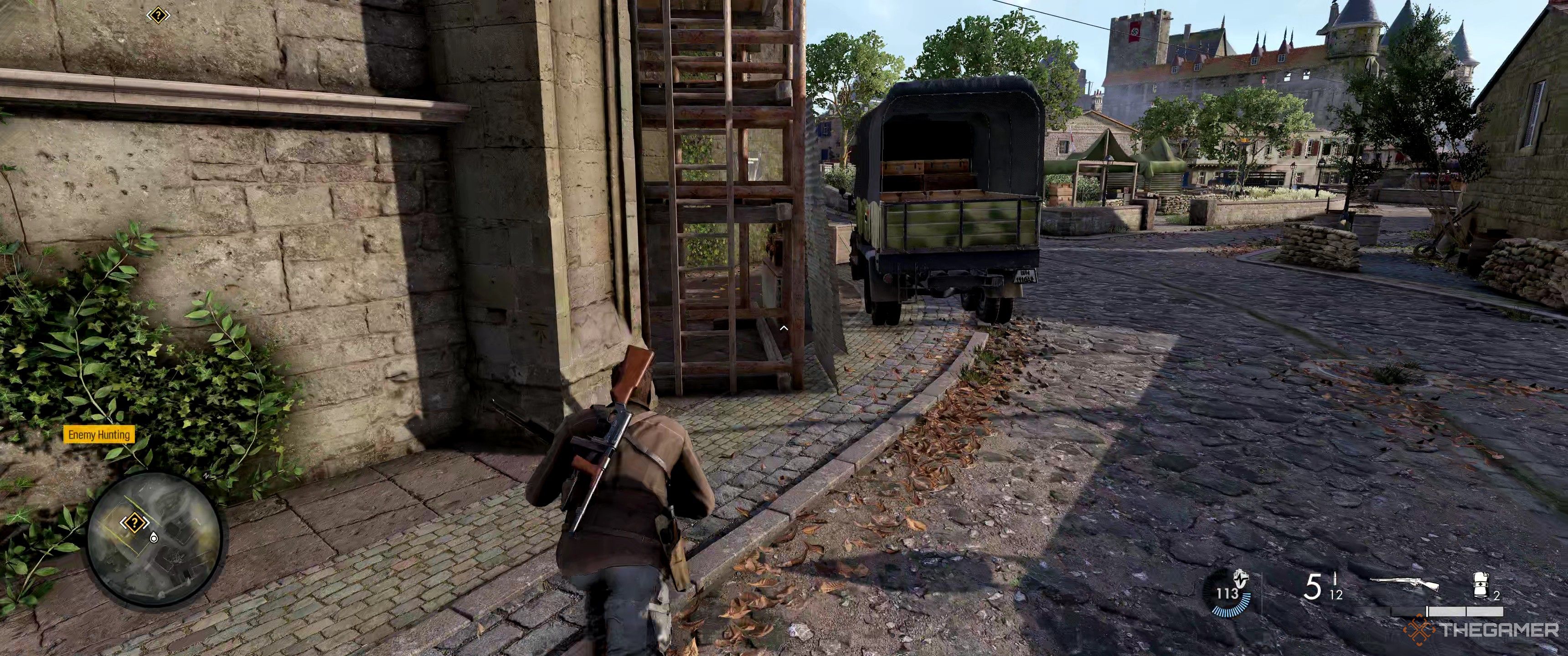 The scaffold into the basilica in Sniper Elite: Resistance.