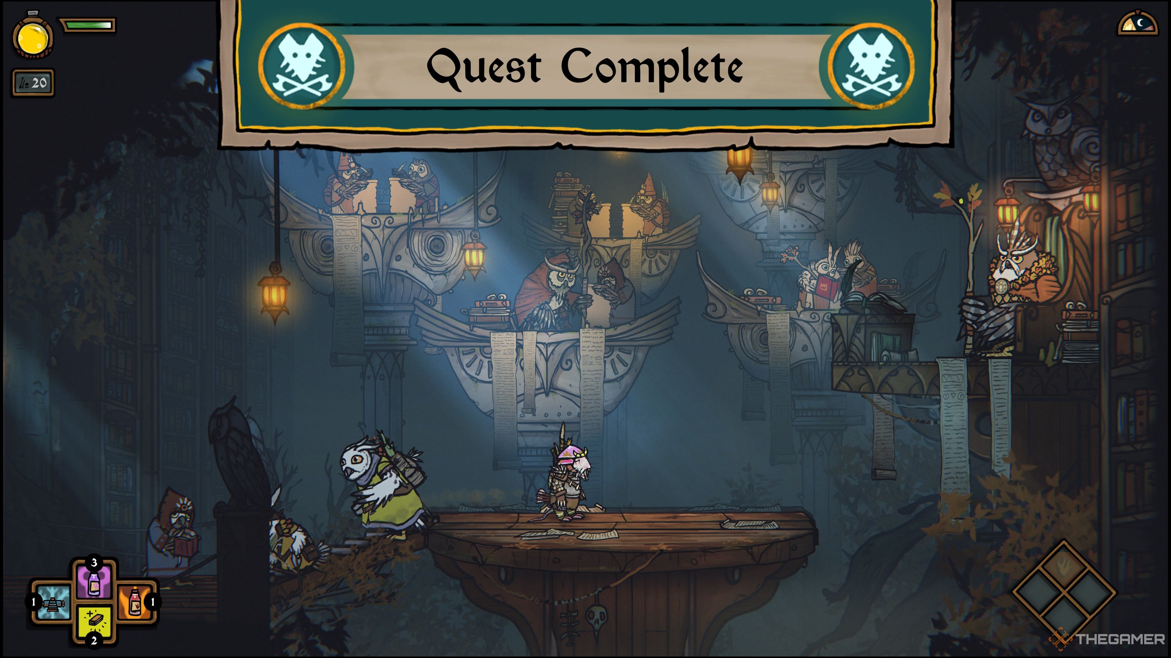 The Recruit Chef Quest Complete screen in Tails Of Iron 2: Whiskers Of Winter.