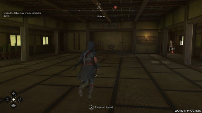 Naoe enters a dojo in Assassin's Creed Shadows.