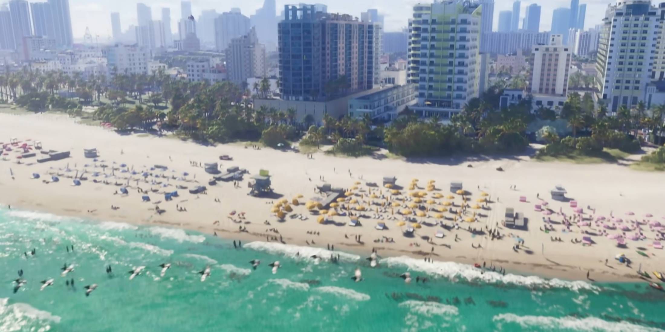 A shot of the beach from Grand Theft Auto 6's trailer