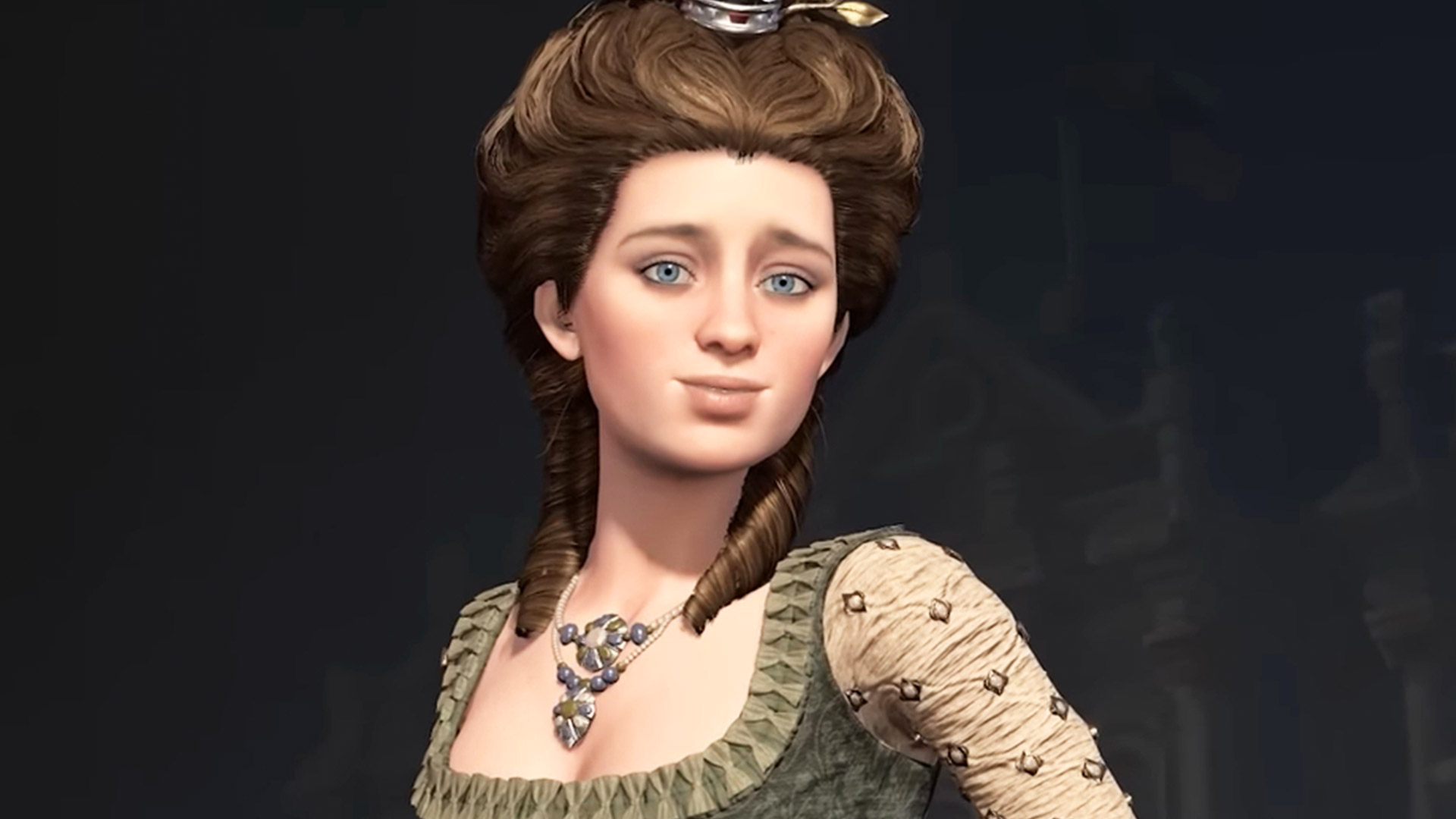 Civilization 7 leaders: Catherine the Great in a green dress