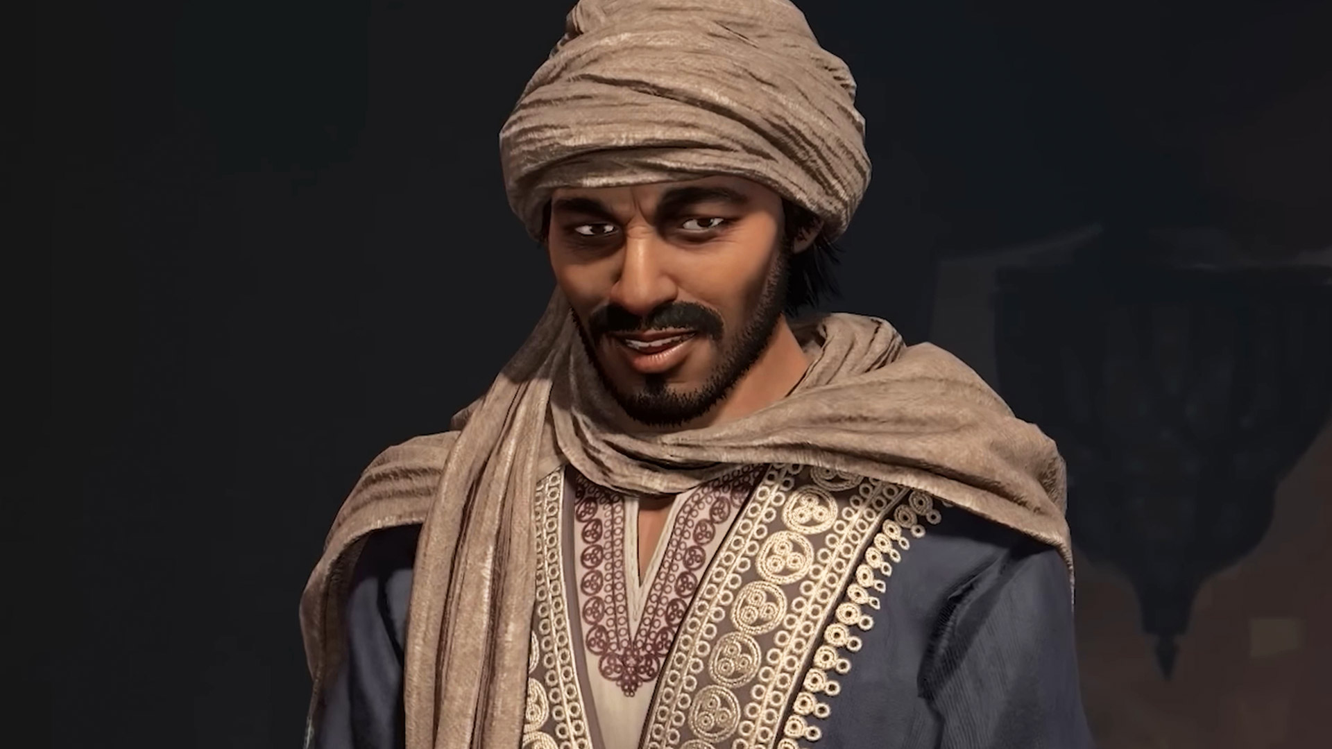 Civilization 7 leaders: Ibn Battuta in a beige headwrap