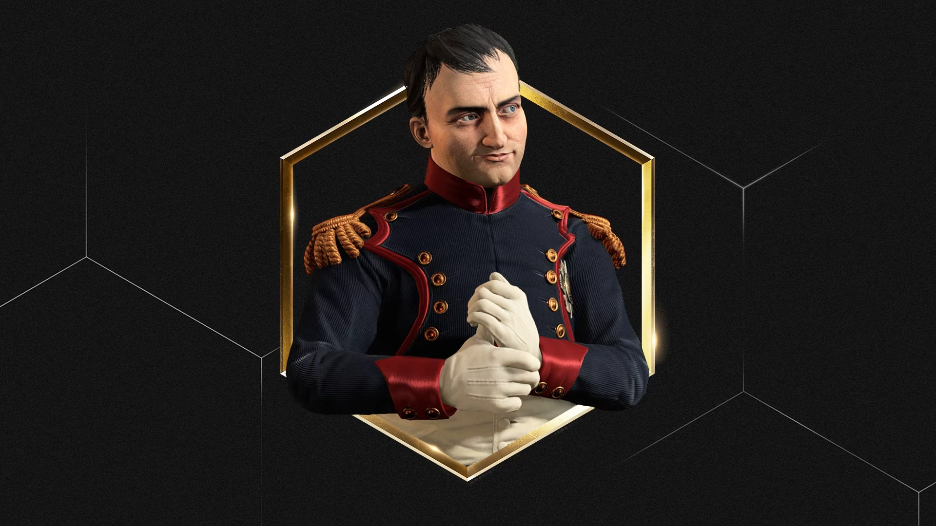 Civilization 7 leaders: Napoleon in his blue uniform