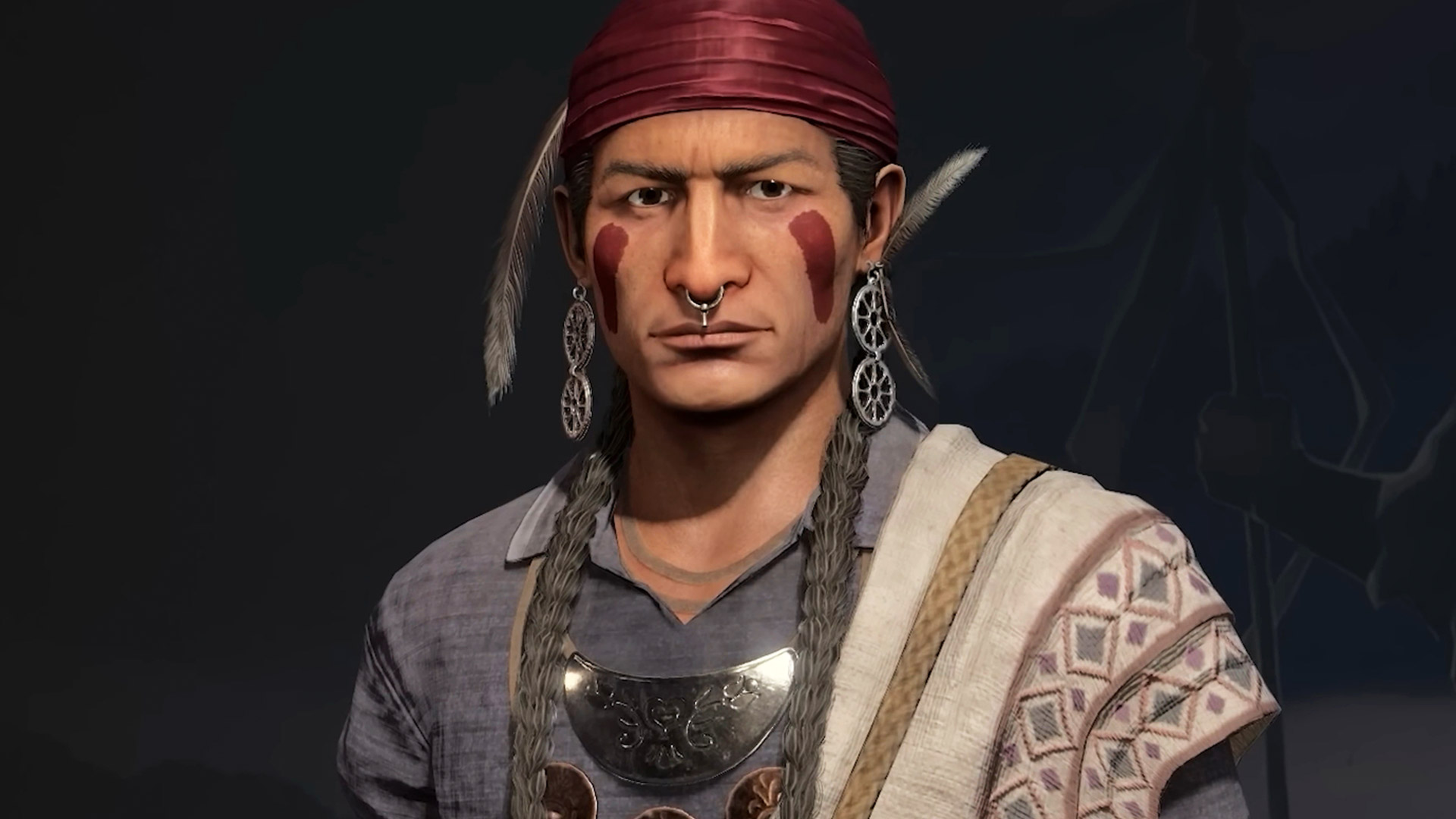 Civilization 7 leaders: Tecumseh with various piercings