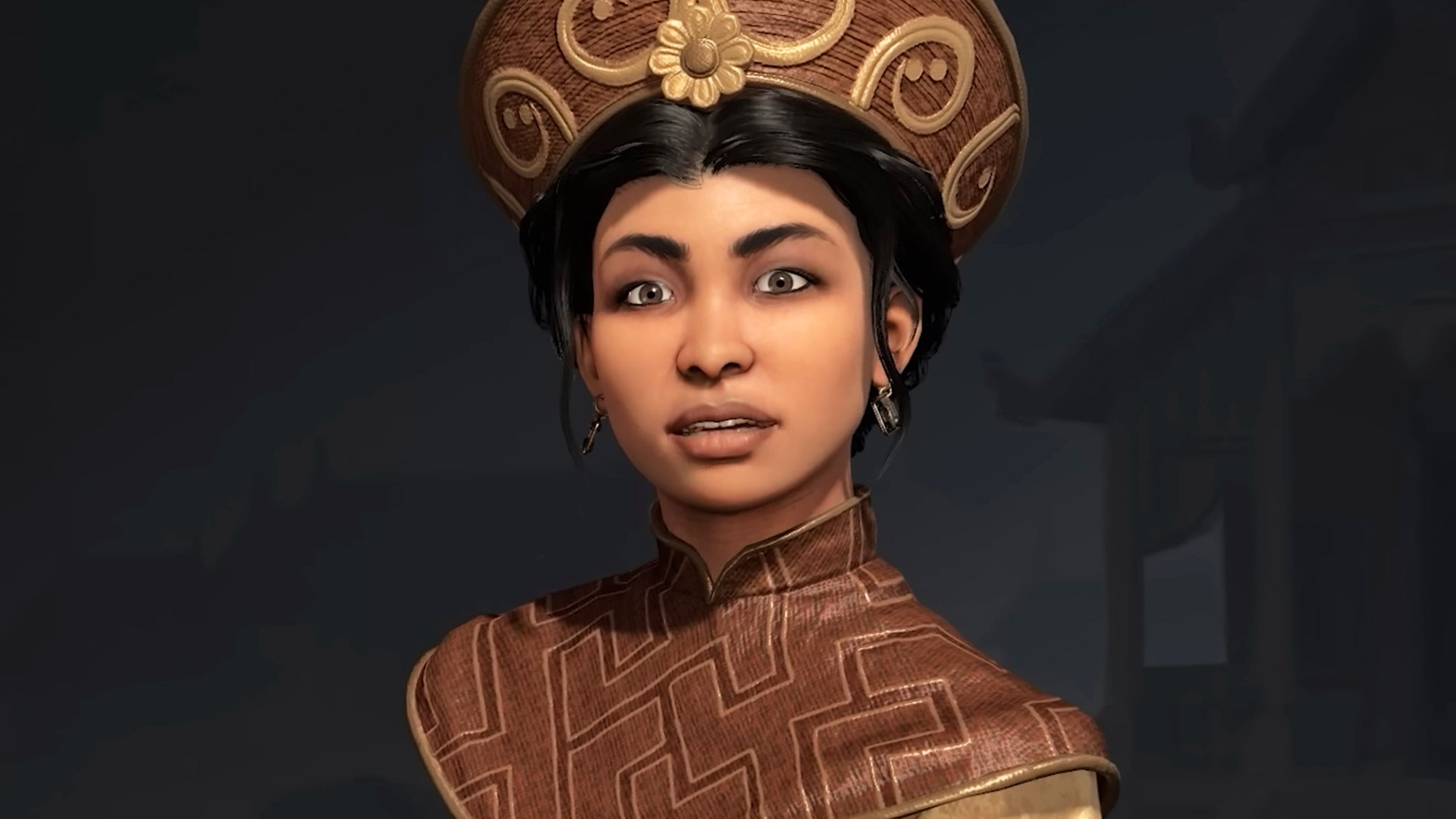 Civilization 7 leaders: Trung Trac in a brown tunic