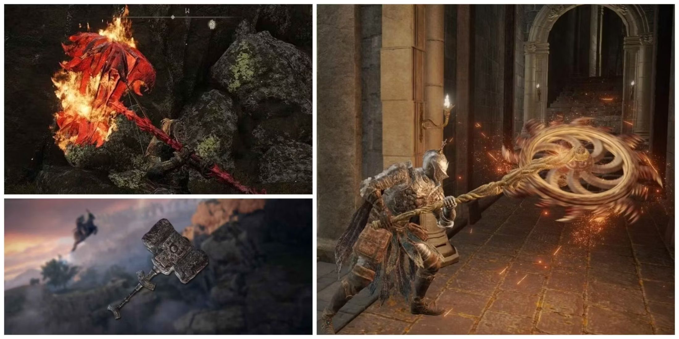 A split image of the Heaviest Weapons in Elden Ring