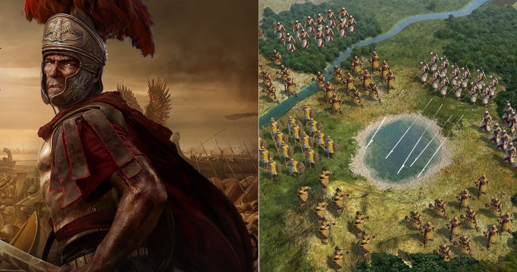 Rome Total War and Civilization V feature