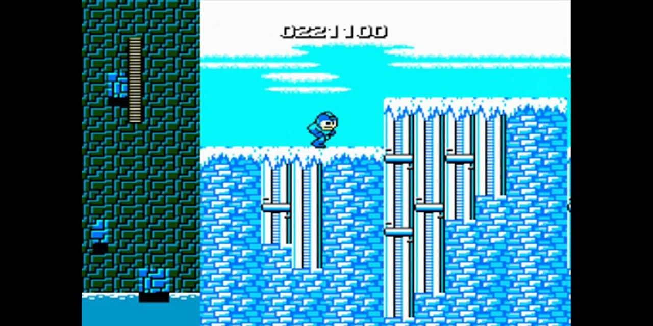 Screenshot of Ice Man's Stage from Mega Man 1.