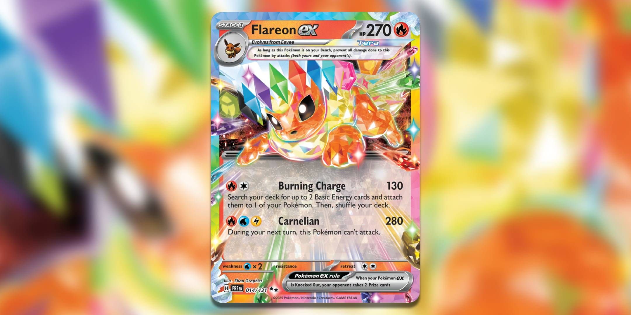 The Pokemon TCG card Flareon ex by 5ban Graphics.