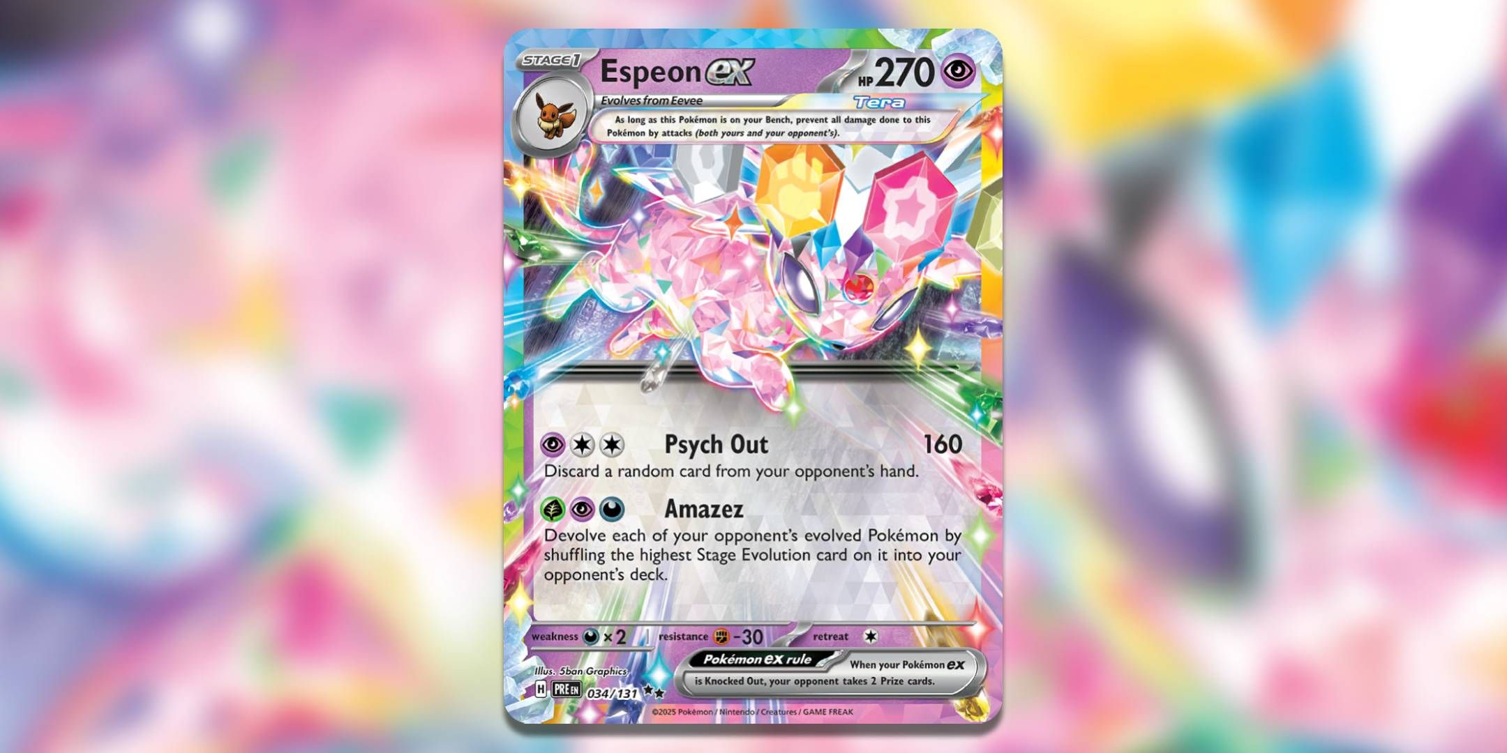 The Pokemon TCG card Espeon ex by 5ban Graphics.