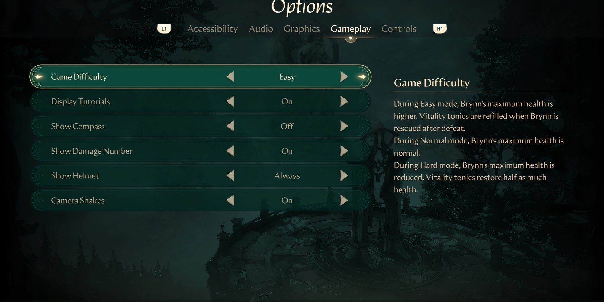 Difficulty options in Eternal Strands