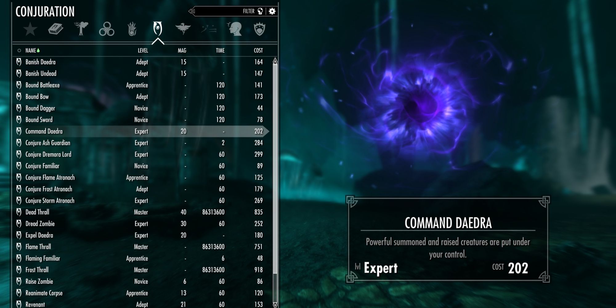 Skyrim Spellbook Command Daedra 