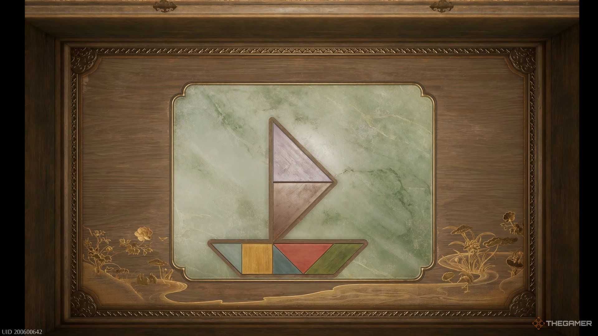 The solution for the first Whim Tangram is shown in Infinity Nikki.