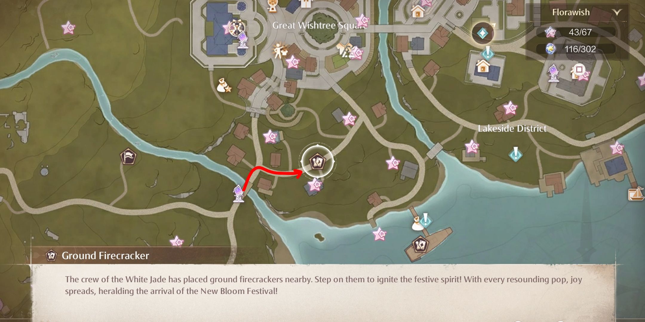 ground firecracker location in infinity nikki