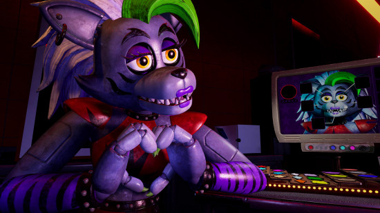 Best VR horror games: a wolf-like purple animatronic in Five Nights at Freddy's Help Wanted 2