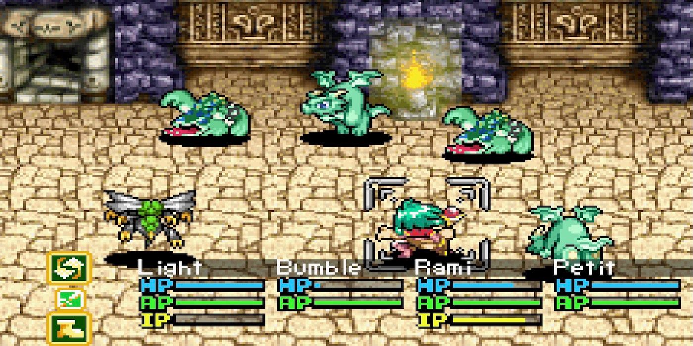 Lufia The Ruins Of Lore battle gameplay in dungeon