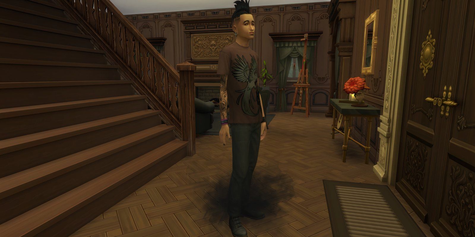 Nyon Specter/Nervous Subject from The Sims 4 sporting a spooky smoke trail like the Grim Reaper.