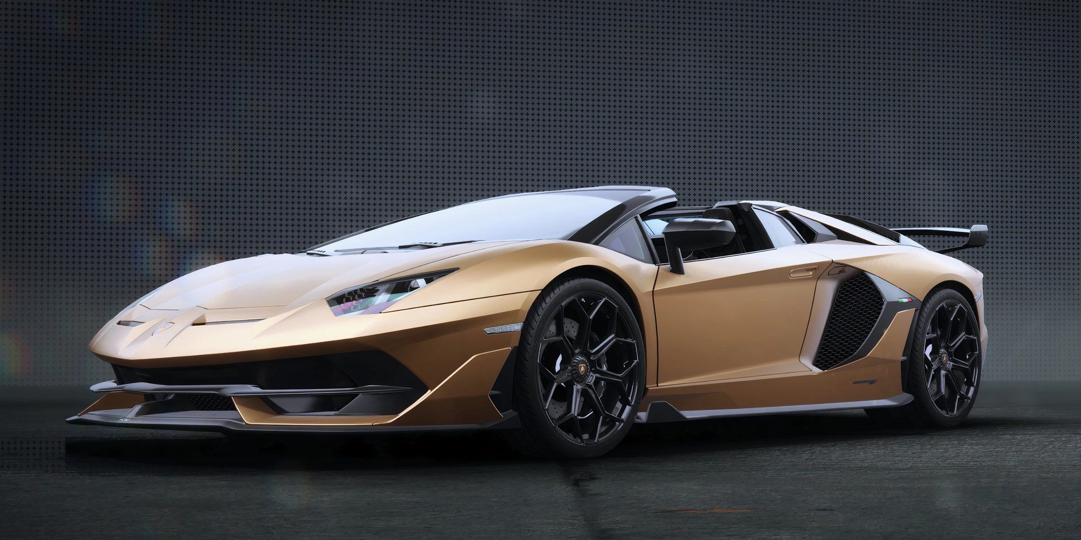 Gold Lambourghini Aventador SVJ Roadster In Need For Speed Unbound