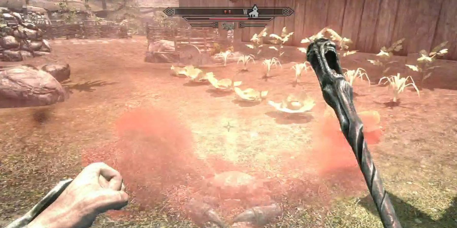 Skyrim Player Wielding Wabbajack